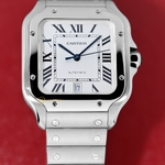 Cartier Santos De Cartier Large Automatic Silver Opal Dial 47,5 x 39,8 mm WSSA0009