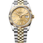 Rolex Datejust 36 mm Champagne Dial Yellow Rolesor 126233 Jubilee