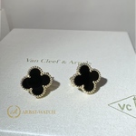 Серьги Van Cleef & Arpels Vintage Alhambra Onyx Yellow Gold