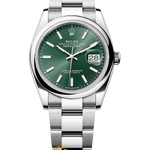 Rolex Datejust 36 mm Oystersteel Mint Green Dial 126200