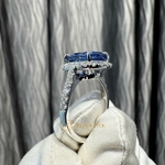 Кольцо Natural Blue Sapphire (No Heating) 6,16 ct. 18k White Gold Diamonds