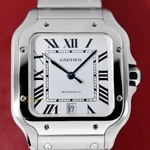Cartier Santos De Cartier Large Automatic Silver Opal Dial 47,5 x 39,8 mm WSSA0009