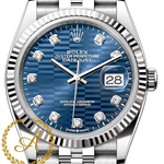 Rolex Datejust 36 mm Blue Decor Diamonds White Rolesor 126234