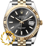 Rolex Datejust 41 mm Yellow Rolesor Bright Black Dial 126333 Jubilee