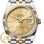 Rolex Datejust 36 mm Champagne Dial Yellow Rolesor 126233 Jubilee