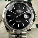 Rolex Datejust 41 mm Oystersteel Bright Black Dial 126300 Jubilee