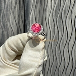 Кольцо «Natural Spinel Mahenge Vivid Pink Diamonds» 5,07 ct. 18k White Gold