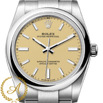 Rolex Oyster Perpetual 34 mm Oystersteel Beige Dial 124200
