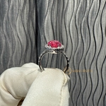 Кольцо «Natural Spinel Mahenge Vivid Pink Diamonds» 5,07 ct. 18k White Gold