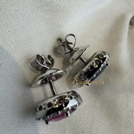 Серьги Natural Corundum Pink & Blue Sapphire 18K White Gold Diamonds