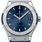 Hublot Classic Fusion Titanium Blue 45 mm Alligator Leather 511.NX.7170.LR
