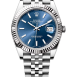Rolex Datejust 41 mm White Rolesor Bright Blue Dial 126334 Jubilee