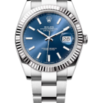 Rolex Datejust 41 мм White Rolesor Bright Blue Dial 126334