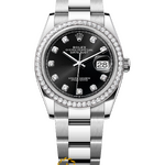 Rolex Datejust 36 mm White Rolesor Black Diamond-set Dial Factory Diamond Bezel 116244