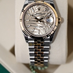 Rolex Datejust 36 mm Yellow Rolesor Champagne Palm Motif Dial 126233 Jubilee