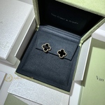 Серьги Van Cleef & Arpels Vintage Alhambra Onyx Yellow Gold