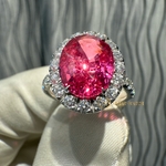Кольцо «Natural Spinel Mahenge Vivid Pink Diamonds» 5,07 ct. 18k White Gold