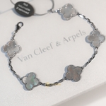 Браслет Van Cleef & Arpels Vintage Alhambra Pearl White Gold 5 мотивов
