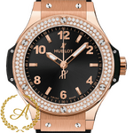 Hublot Big Bang Rose Gold Diamonds Black Dial 38 mm 361.PX.1280.RX.1104