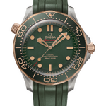 Omega Seamaster Diver 300 M Co-Axial Master Chronometer Titan/Bronze Gold Green Dial 42 mm 