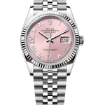 Rolex Datejust 36 mm White Rolesor Pink Diamond-set Dial 126234 Jubilee