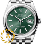 Rolex Datejust 36 mm Oystersteel Mint Green Dial 126200 Jubilee