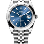 Rolex Datejust 41 mm Oystersteel Bright Blue Dial 126300 Jubilee
