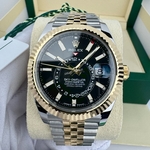 Rolex Sky-Dweller 42 mm Yellow Rolesor Bright Black Dial 336933 Jubilee