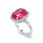 Кольцо «Natural Spinel Mahenge Vivid Pink Diamonds» 7,80 ct. 18k White Gold