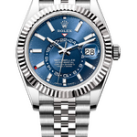 Rolex •  Sky-Dweller 42 mm 336934 White Rolesor Blue Dial Jubilee