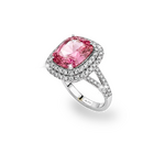 Кольцо «Natural Neon Spinel Mahenge Vivid Pink Diamonds» 3,51 ct. 18k White Gold