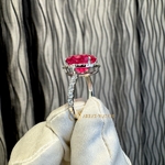 Кольцо «Natural Spinel Mahenge Vivid Pink Diamonds» 7,80 ct. 18k White Gold