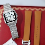 Cartier Santos De Cartier Medium Automatic Silver Opal Dial 41,9 x 35,1 mm WSSA0029