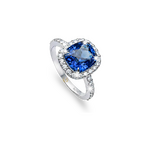 Кольцо Natural Sapphire «Cornflower» 2,90 ct. 18k White Gold Diamonds