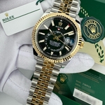 Rolex Sky-Dweller 42 mm Yellow Rolesor Bright Black Dial 336933 Jubilee
