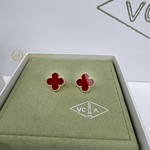 Серьги Van Cleef & Arpels Vintage Alhambra Carnelian Yellow Gold