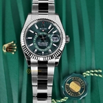 Rolex Sky-Dweller 42 mm White Rolesor Mint Green Dial 336934