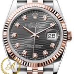 Rolex Datejust 36 mm 126231 Grey Decor Diamonds Dial Everose Rolesor Jubilee