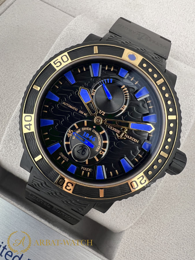 Ulysse Nardin Maxi Marine Diver Black Sea 45,8 mm 263-92LE-3C - Швейцарские часы Ulysse Nardin Maxi Marine Diver Black Sea 45,8 mm 263-92LE-3C