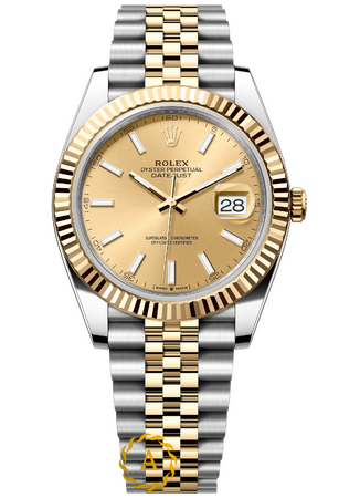 Rolex Datejust 41 mm Yellow Rolesor Champagne Dial 126333 Jubilee