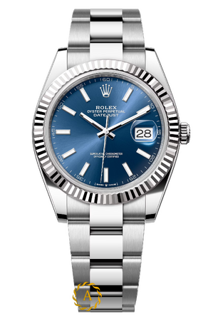 Часы Rolex Datejust 41 мм White Rolesor Bright Blue Dial 126334 