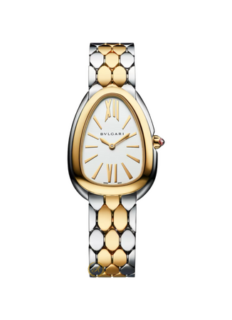 Bvlgari Serpenti Seduttori Silvery White Opal Dial Steel/Yellow Gold 33 mm 103671