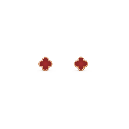 Пуссеты Van Cleef & Arpels Sweet Alhambra Carnelian Rose Gold