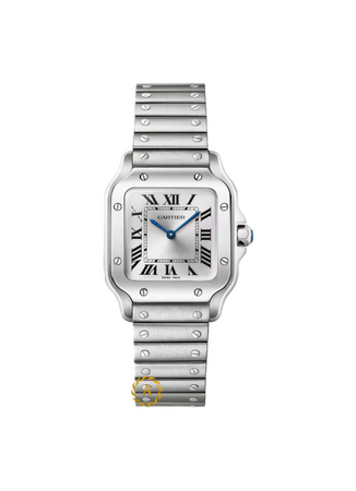 Cartier Santos De Cartier Small Quartz Silver Sunray Dial 27 x 34,5 mm WSSA0082