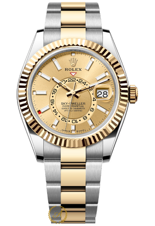 Rolex Sky-Dweller 42 mm 336933 Yellow Rolesor Champagne Dial 