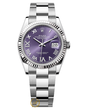 Rolex Datejust 36 mm Aubergine Dial Diamonds 126234