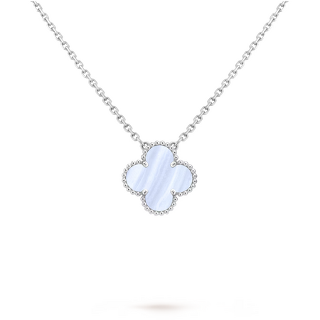Подвеска Van Cleef & Arpels Vintage Alhambra Chalcedony White Gold - Швейцарские часы Подвеска Van Cleef & Arpels Vintage Alhambra Chalcedony White Gold