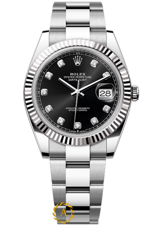 Rolex Datejust 41 mm White Rolesor Black Diamond-set Dial 126334 - Швейцарские часы Rolex Datejust 41 mm White Rolesor Black Diamond-set Dial 126334