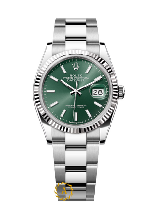 Часы Rolex Datejust 36 mm White Rolesor Mint Green Dial 126234