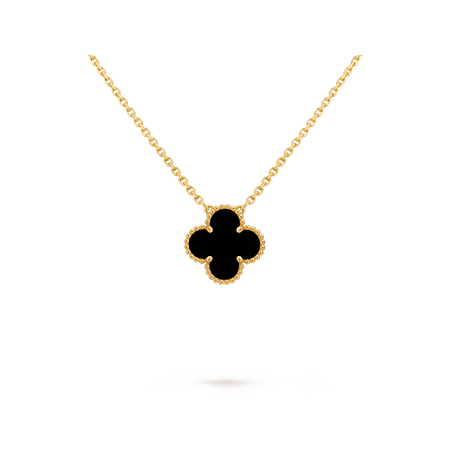 Подвеска Van Cleef & Arpels Vintage Alhambra Onyx Yellow Gold